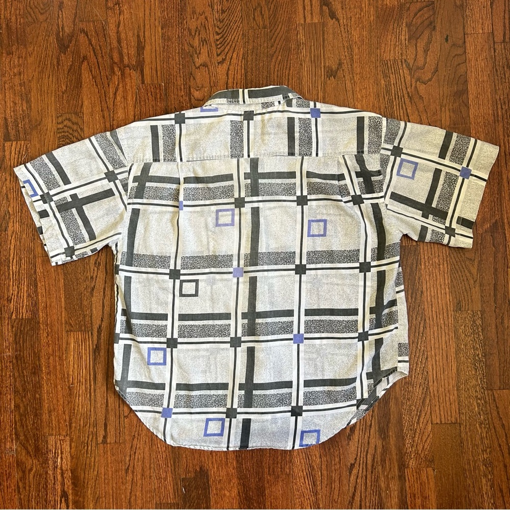 Vintage Geometric Button Down Blouse - image 3